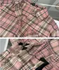 CH Women's Shirts Pink Sweet Cool Girl Cross Plaid Shirt Top Brand Slim Coat