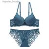 Conjuntos de sutiãs Conjuntos de sutiãs IRENE TINNIE Sexy Lace Lingerie Set Mulheres Push Up Três Quartos Cup Dessous Hollow Out Ajustável Deve Sutiã Alta Elástico Thong L230919