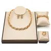 Комплект ожерелья и серег, итальянские ювелирные изделия из 18-каратного золота с покрытием для женщин, высококачественный элегантный браслет с подвеской-бабочкой, ювелирные изделия для вечеринки