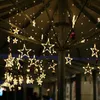 LED -strängar Party 3.5m LED Christmas Star Garlands Curtain Light 220V Outdoor String Fairy Lights For Wedding Party Bar New Year Decoration HKD230919