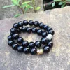 Sn0366 pedra natural moda 12mm contas pretas pulseira de pedra masculina mala yoga buda pulseira presente de natal jóias 2947