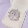 Test scintillante superato Vvs Moissanite Anello con diamanti Corona personalizzata Fulmine Anello da campionato in denaro Anello personalizzato fatto a mano