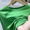 レディースブラウスシャツ女性用Tシャツ女性用Tシャツ冬のファッションパッチプレーンロングスリーブルーズオールマッチレディースベーシックトップティーグリーンホワイトシンプルカジュアルL230919