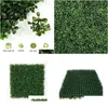 Flores decorativas grinaldas e 50x50cm ao ar livre artificial boxwood hedge privacidade cerca uv prova folha decoração para jardim varanda stor dhfiz