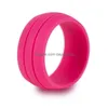 6-12 Size Sile Ring Uni Men Women Environmental Punk Style Party Jewelry Drop Delivery Dhc6B