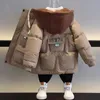 Kurtki ciepłe ILDren S Parkas Boys Winterts Modna moda Zakapor Grutuje się Kids Winter Outdoor Płaszcz Baby Parka 230918