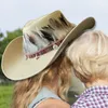 Sombreros de ala ancha Mujeres Hombres Sombrero de vaquero Plumas enrollables vintage Western para fiesta de club