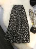 Юбки Syiwidii Boho, длинная юбка с цветочным принтом для женщин, весна-лето 2023, корейская мода, эластичная талия, оборки, принт, складки, черный миди