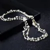 Fashion Pearl Beads Chain Necklaces Letter Double Layers Sweater Chain for Women Party Wedding Jewelry