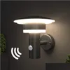 Wandleuchte im Freien LED-Licht mit Bewegungssensor und Schalter Stahl Edelstahl Pir A-Klasse EnergyAdd Drop Lieferung Home Garden Hotel Suppli Dhvfq