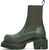 Mulheres designer fw23 tactor couro real botas verdes gênio botas de alta qualidade