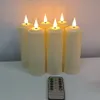 Candles Led Candle Rechargeable By usb With Flickering Flame Wedding Decorative Tealight Timed Remote Columnar 230919