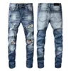 Jean en Denim pour hommes, Vintage, artisanal lourd, délavé, coupe Slim, pantalon en Denim extensible, multi-patchwork, Cowboy226I