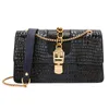 Shoulder Bags Vintage Snake Pattern Handbags Chain Belt Lock Mobile Bag One Oblique Portable Square Serpentine Flap