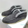 Winter Suede leather Fur inside Dress shoes Mens Spring Autumn women Driving casual Shoe loro luxury design open walk flats Loafers Mocassin Unisex Size