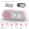 Haut-parleur de bureau, horloge, Bluetooth, Radio FM, réveil, qualité sonore HiFi, écran miroir HD, Support carte TF, horloges numériques de chambre à coucher