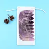 Hair Brushes Natural Jade Hair Massager Comb Amethyst GuaSha Tool Stone SPA Acupuncture Scraper Board Release Head Pressure Health Care 230918