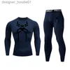 Kvinnors termiska underkläder Herrarna som kör Sports Suit MMA Rashgard Manlig snabb torkning av sportkläder Kompressionskläder Fitness Training Kit Thermal Underwear L230918