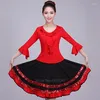 Stage Wear Femmes Espagnol Flamenco Jupe Danse Pratique Paillettes Big Swing Court Dégradé Couleur Performance Gypsy Lady Belly Robe