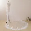 Bridal Veils Lace Appliques Edge Wedding Veil White Chapel Length Single Layer Po Studio Model Illusion Accessories
