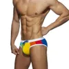 Gejowskie stroje kąpielowe Push Up Rainbow Swim Briefs Męsce Seksowne bielizny stroje kąpielowe Swimming Punks Siring Bikini Beach Shorts3287