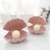 Decorative Objects Figurines Ins Japanese Style Ceramic Shell Pearl Night Light Streamer Mermaid Fairy Lamp For Bedside Home Decoration Xmas Gift 230919