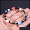 Chain Sky Universe Galaxy Planets Bead Armband Blue Sand Star Natural Stone Armband For Women Men mode smycken Drop Delivery Dhnxx