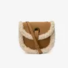 Brand designer female bag saddle hair bag shoulder sling student lamb hair net red lovely winter bag