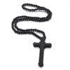 Colares Pingente Cruz De Madeira Homens Christian Relius Wood Crucifix Charme Rosário Beads Correntes Para Mulheres Hip Hop Jóias Presente Drop Delive Dhjdo