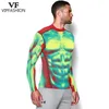 Thema Kostüm VIP MODE Männer Cosplay T-shirts Muskel Gedruckt Rash Guard Tops Sommer Outdoor Sport Tragen Surfen Langarm Workout kleidung 230919