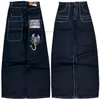 Men's Jeans Harajuku high street hip-hop pocket embroidered jeans men's y2k oversized loose straight casual wide-leg overalls couple style 230918