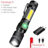 Flashlights Torches 8000Lm Usb Rechargeable Flashlight Super Bright Magnetic Led Torch With Cob Sidelight A Pocket Clip Zoomable For C Dhchs