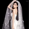 Bridal Veils Arrival One Layer Wedding With 3D Flowers Sexy Sluier Bruiloft Veil Without Comb Bride Accessories