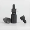 Storage Bottles Jars 12Pcs Black Coated Dropper Bottle Essential Oil Glass Liquid 10Ml Drop For Mas Pipette Refillable Delivery Home G Dhhde