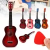 6 Strings Dzieci drewniane gitara akustyczna instrument muzyczny zabawka wczesna edukacyjna nauka zabawki dla dzieci prezenty 4 kolory 23 235U