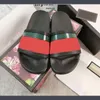 Mens Designer Slides Women Designer Sandals Sliders Woman Flat Rubber Sole Flip Flops Green Red White Web Womens Slides For Men Thick Gear Bottom Sandles With Box 35