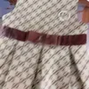 女の子のノースリーブキッズフロックサイズ100-150 cm蝶ネクタイ装飾ウエストバンドデザインチャイルドスカートSep15