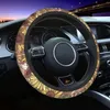 Capas de volante estéticas capa de girassol universal 15 polegadas flor impressão neoprene protetor de carro bonito