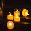 Luci da tè a LED Candele votive senza fiamma a batteria Candela tremolante Lampadina piccola Candele elettriche finte per tè Realistiche per ZZ