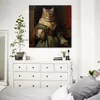 Image de portrait de chat Wirehare, Costume médiéval, Animal imprimé sur toile pour nouveau décor mural de salon