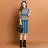 Vintage Elegant Graphic Jacquard Knitted Dresses Autumn Winter Going Out O-Neck Warm Travel Midi Frocks 2023 Women Designer Long Sleeve Slim Vacation Sweaters Dress