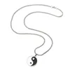 Hanger Kettingen Mode Mannen Hip Hop Rvs Yin Yang Ketting Zwart Wit Jongen Vrouwen Ketting Sieraden Geschenken