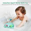 Bath Toys Baby Bath Toys Spray Water Dusch Swim Pool Bathing Toys For Kids Electric Whale Bath Ball With Light Music LED Light Toys Gift 230919