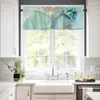 Curtain Marble Turquoise Short Curtains Kitchen Cafe Wine Cabinet Door Window Small Wardrobe Home Decor Drapes