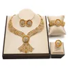 Necklace Earrings Set Fashion Dubai Gold Plated For Women African Nigeria Bride Wedding Party Jewellery