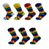 High Quality Harajuku Cotton Elasticity Women Socks Rainbow Striped Meias Retro Casual Female Kawaii Cute Crew Socks