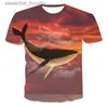 Blouses pour femmes Chemises T-shirts pour hommes Produit T-shirt Hommes de haute qualité Hommes Dames Baleine Peinture à l'huile Impression 3D T-shirtMen's L230919