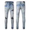 Herenjeans ontwerpers Jean-broeken Heren Borduren Patchwork Gescheurd Voor Trend Merk Motorbroek Heren Skinny Heren Jeans Punk Gestapeld Wit Recht Y2k maat 28-40