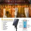 LED -strängar Party 5/6m Solar LED -gardin Icicle Lights USB Christmas Garland Fairy String Light Festoon Light for Wedding Party Party Patio Decor HKD230919