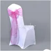 Telai 25 pezzi Sedia in organza trasparente Fiocco Er Band Bridal Shower Design Decorazione per banchetti per feste 230831 Consegna a domicilio Tessili per giardino di casa C Dhyem